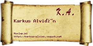 Karkus Alvián névjegykártya